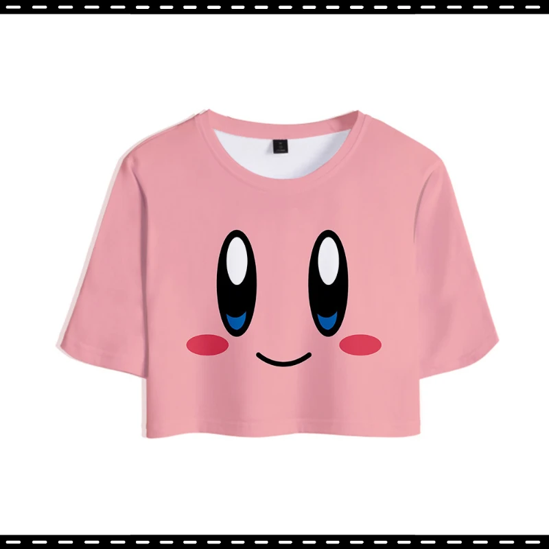 

Anime Periphery Star Kirby Summer 3D Color Printing Sexy Cute Navel T-shirt Ladies Clothes Ladies Gifts