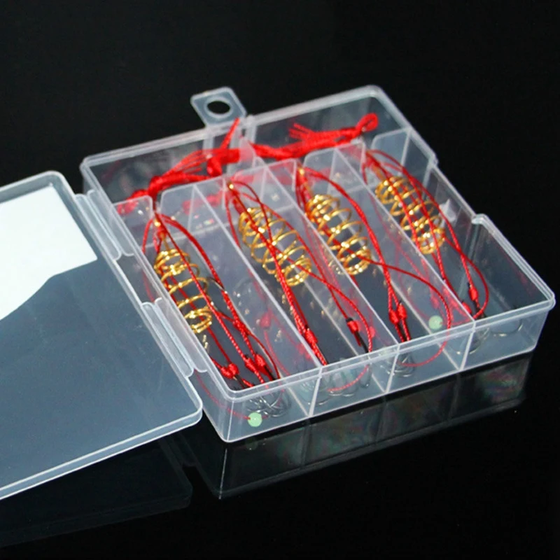 

Рыболовные крючки в коробке, 4 шт./компл., взрывобезопасные крючки с бородкой, рыболовные снасти, ловушка для приманки, кормушка, острые рыбол...