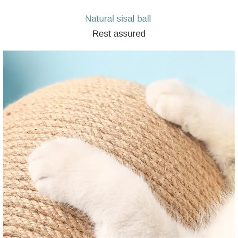 

Wooden Cat Toy Grinding Claw Cat Catch The Ball Hand Wrapped Sisal Hemp Rope Cat Catch Board Pet Supplies