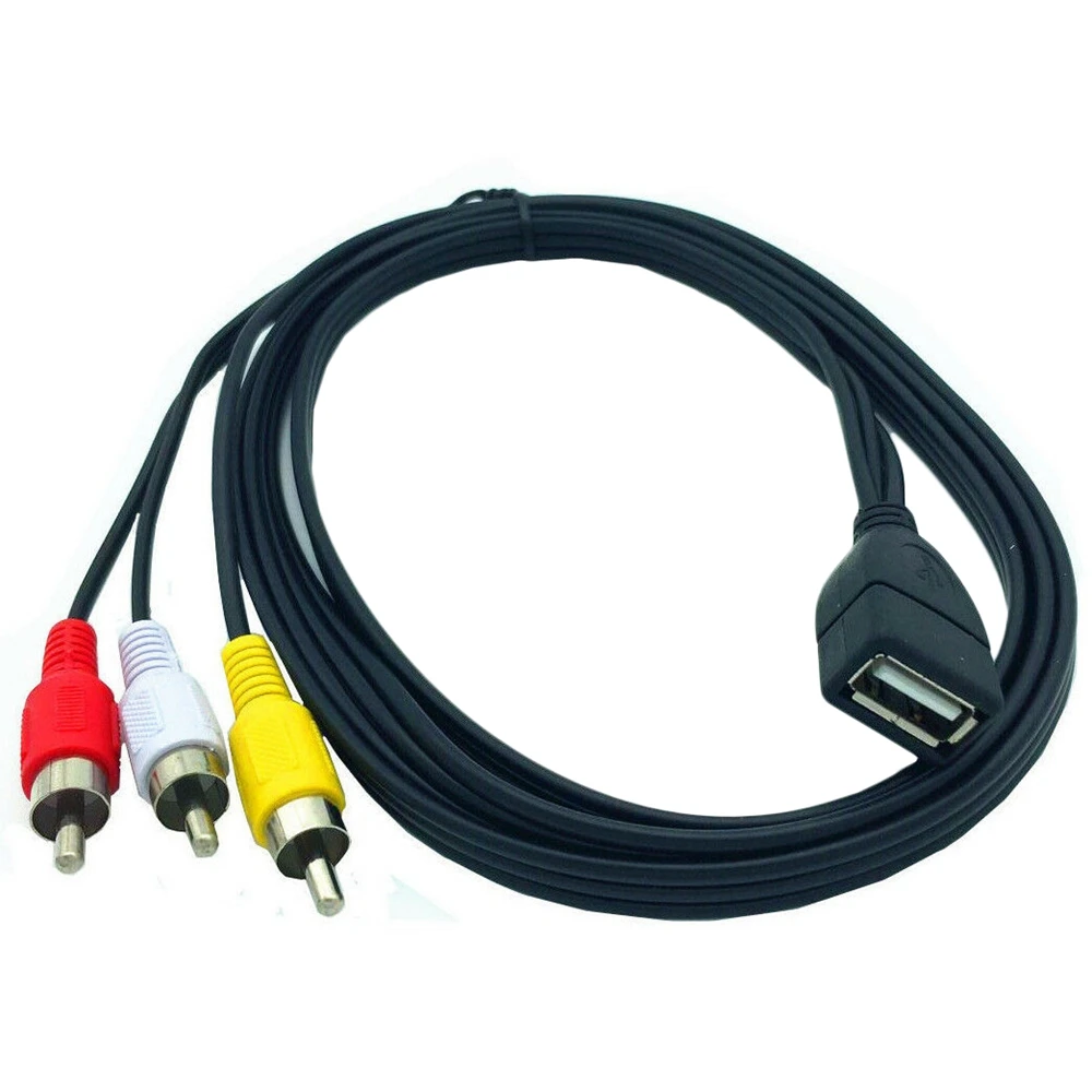 USB A мама к 3 Rca Phono Av кабель свинцовый Pc Tv Aux аудио видео адаптер