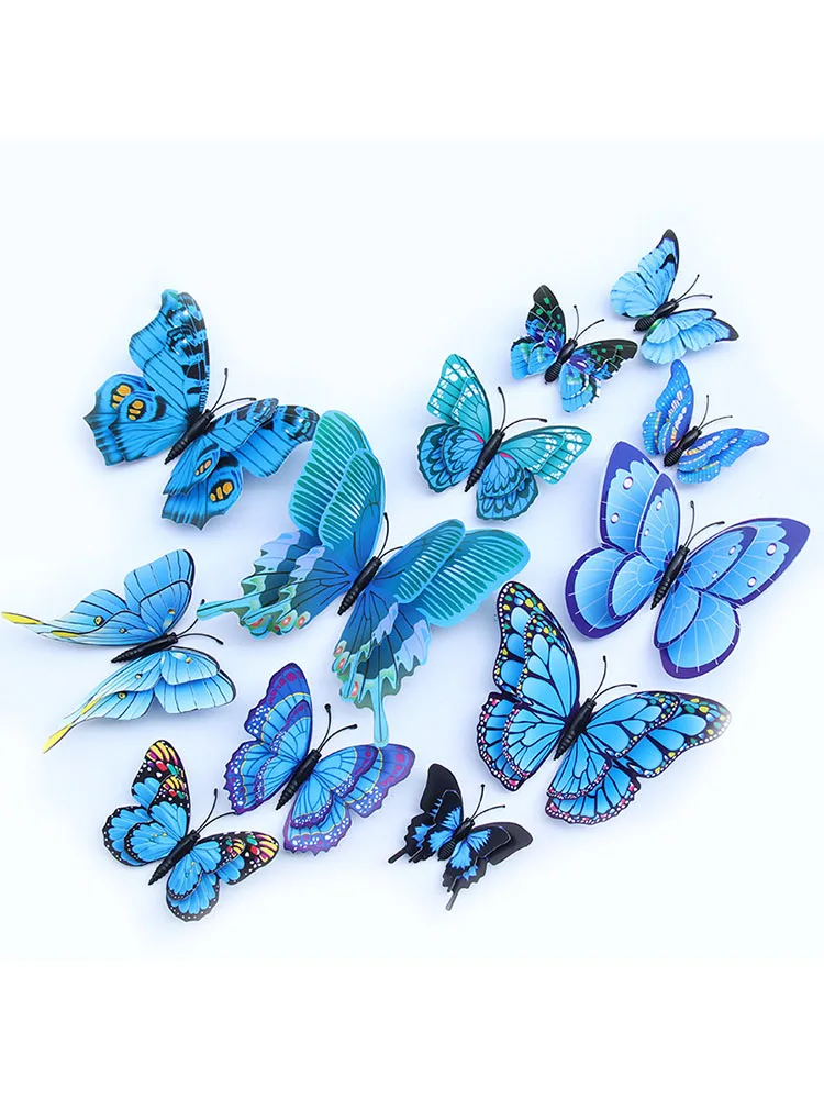 

3d Three-dimensional Double Butterfly Wallpaper Home Living Room Bedroom Decor Stickers Creative Decoration Wall Decals