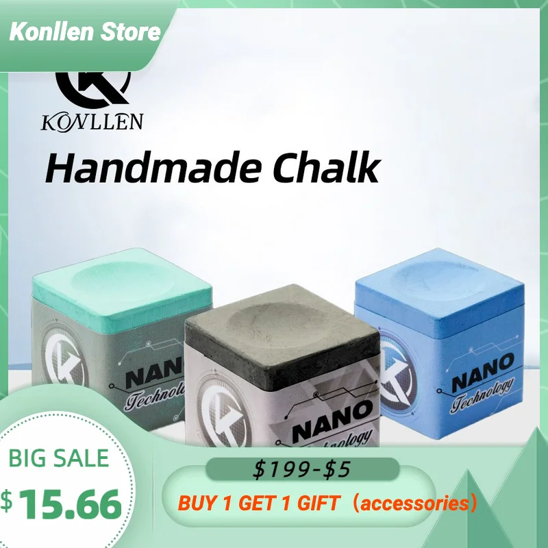 

KONLLEN Billiards Chalks Grip Power Adhesion Solidity Pool Cue Chalk Snooker Chalk Carom Chalk Nano Technology Material Chalk