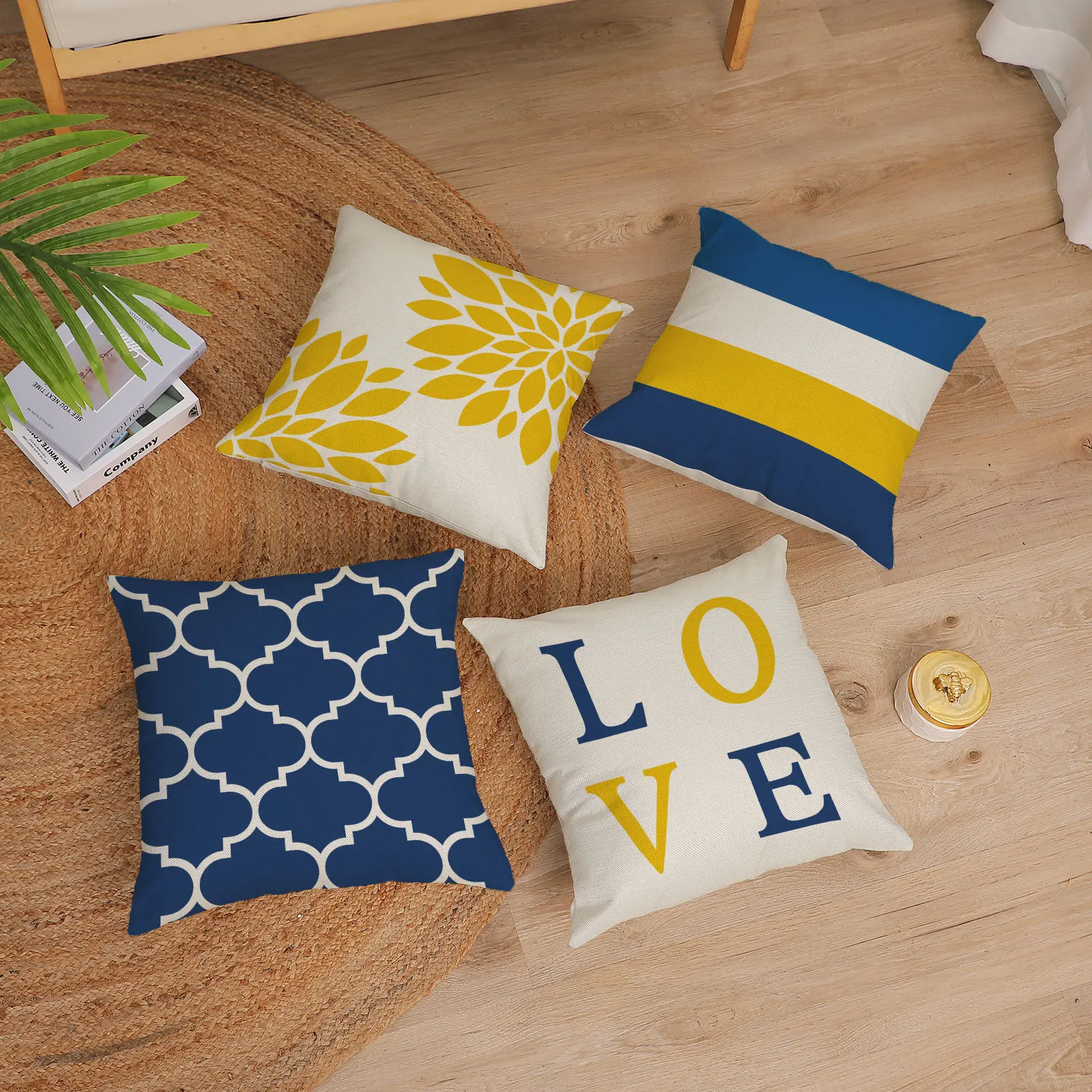 

TECHOME Pillow Cover Soft Linen Letters Geometry Decorative Square Cushion Case for Sofa Bedroom Car Home Deco Cozy Pillowcase