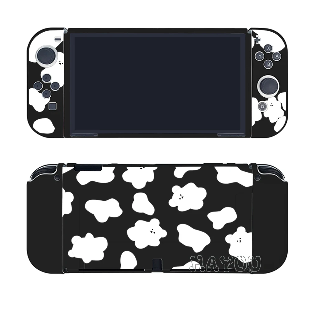 

Cute Cow Grain Protective Shell for Nintend Switch Split TPU Soft Case Back Grip Full Cover for Switch Oled Console Accessories