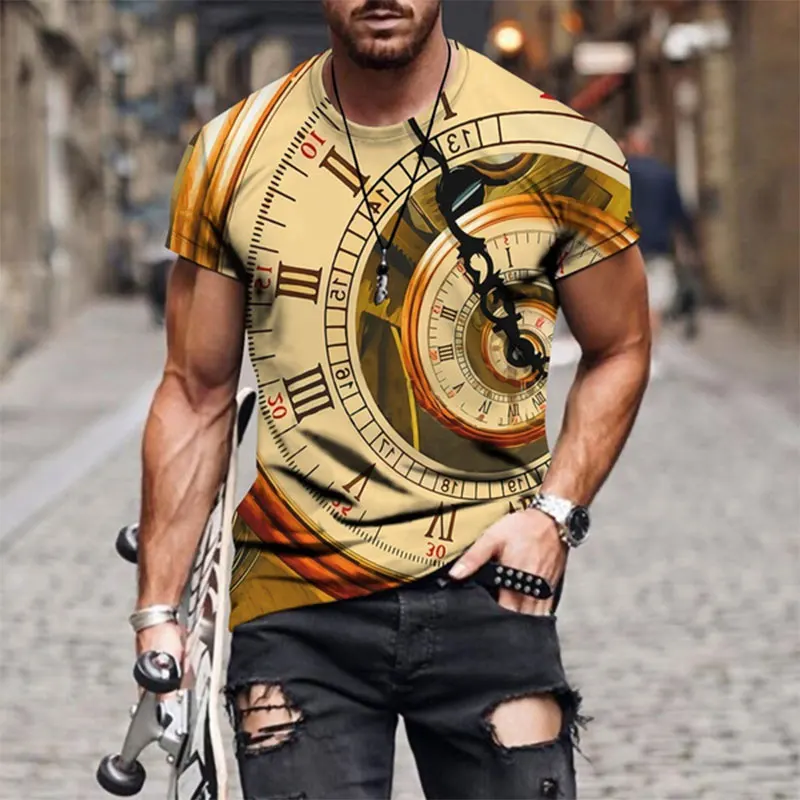 

Men's T-Shirt 3D Print Style Casual Short Sleeve Tee Men Summer O-Neck Loose Male Oversized T-Shirt Camiseta Hombre