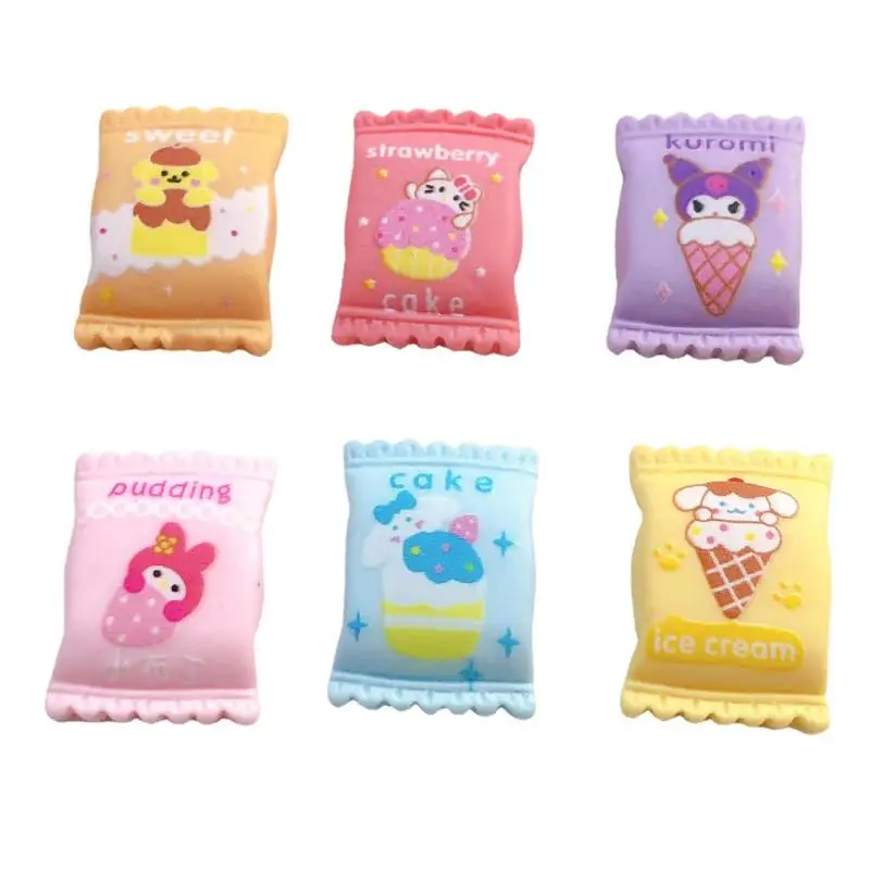 

10Pcs Cartoon Hellokittys Kuromi Mymelody Resin Jewelry Accessories 3D Artificial Material Mobile Phone Case Decoration Gift Toy