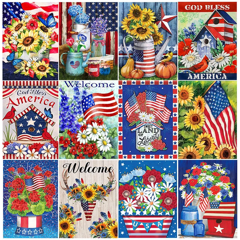 5D алмазная живопись сделай сам с американским флагом вышивка мозаика крестиком