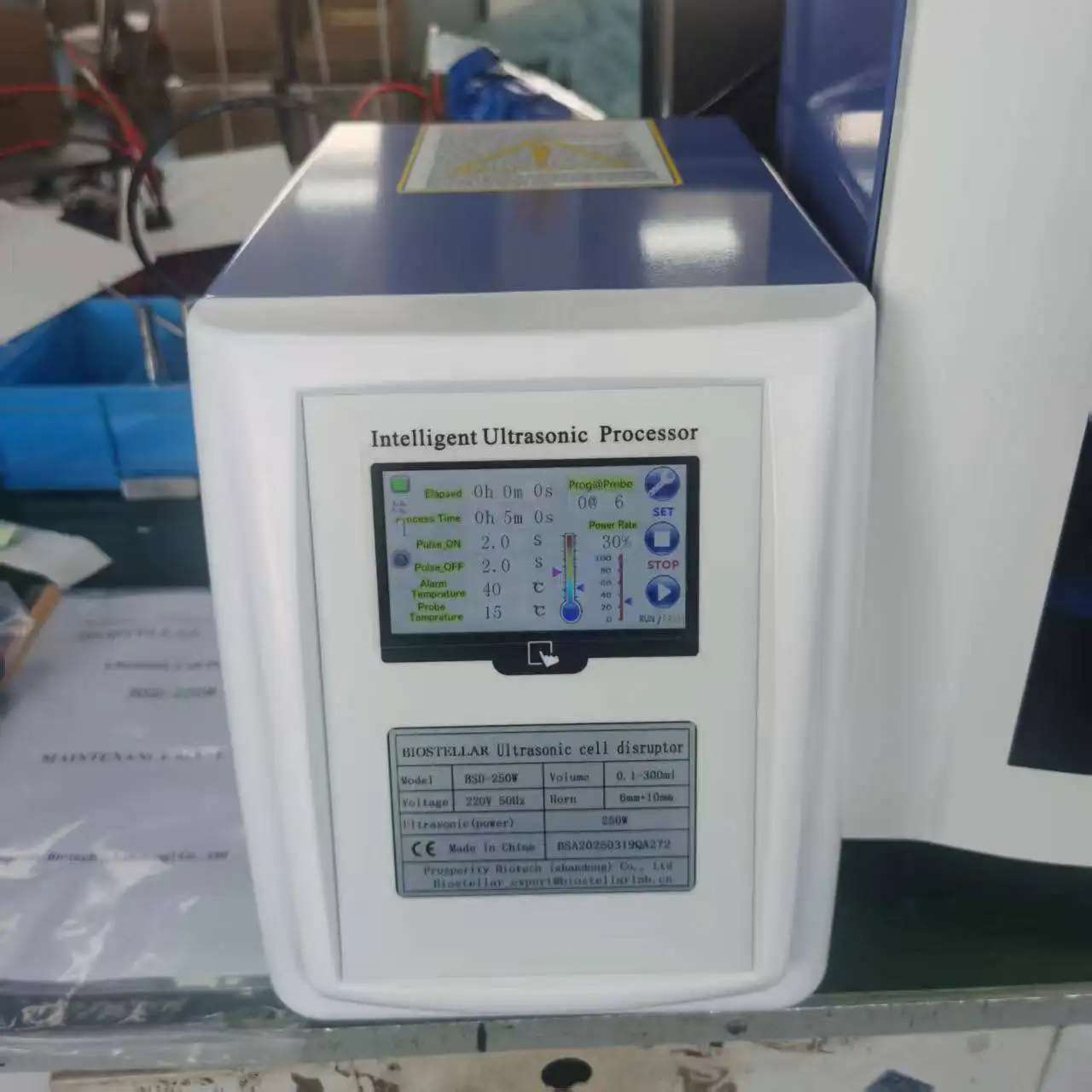 Фото Портативный ультразвуковой дезинтегратор клеток BIOSTELLAR BSD-250 для лабораторного использования, производство Китай №3