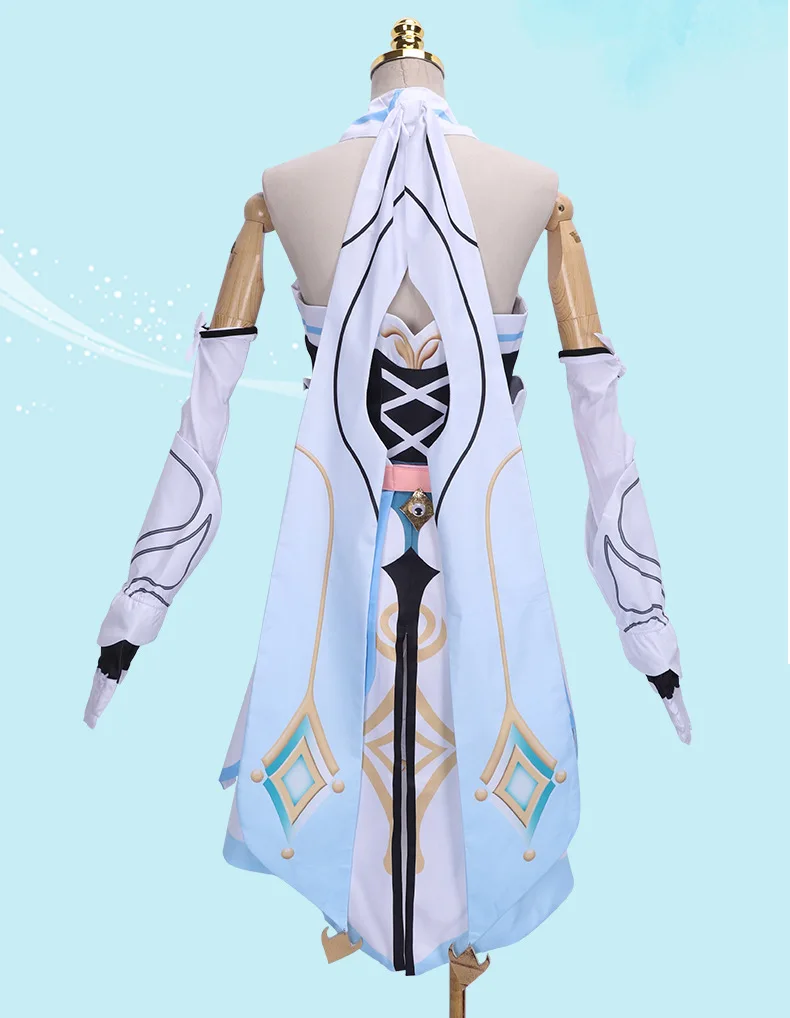 

Костюм для косплея Genshin Impact Lumine, одежда для вечевечерние НКИ на Хэллоуин для женщин и девочек, милый костюм, парик, обувь, полный комплект