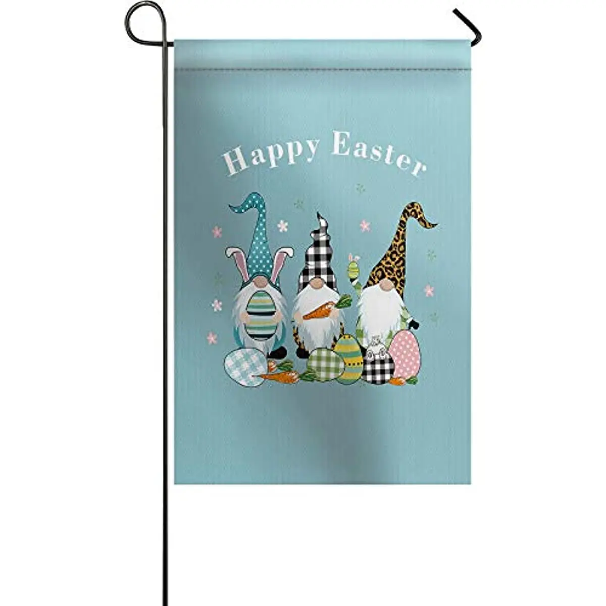 

SunShine Day Double Sided Garden Flags for Outside Summer Spring Easter Blue Gnome Eggs Outdoor Flags for Farm Yard Garden Patio