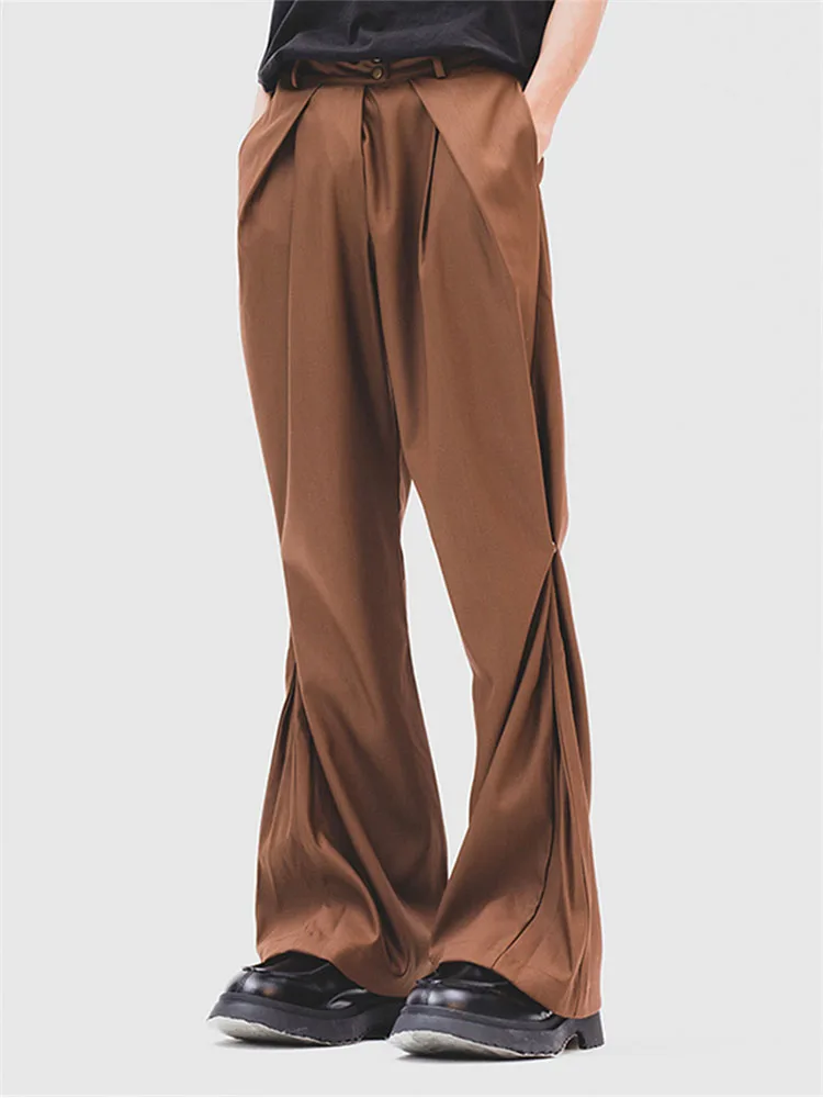 

Y2K Women Streetwear Brown Pleated Pants Korean Harajuku Straight Casual Fashion Wide Leg Trousers Women Clothes 2022 Autumn