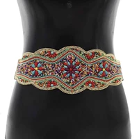 bohemian color beads ethnic belts elastic leather turquoise beautiful dress catwalk waist chain african gypsy bella body jewelry