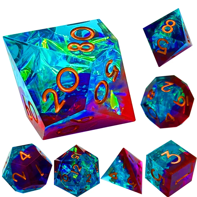 Смоляные рога кости игры COC настольная игра руны группа TRPG граммы сулу-даби многогранный DND кости на.