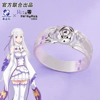 reradio life in a different world from zero anime emilia emiria ring for menwomen 925 sterling silver re0 action figure gift