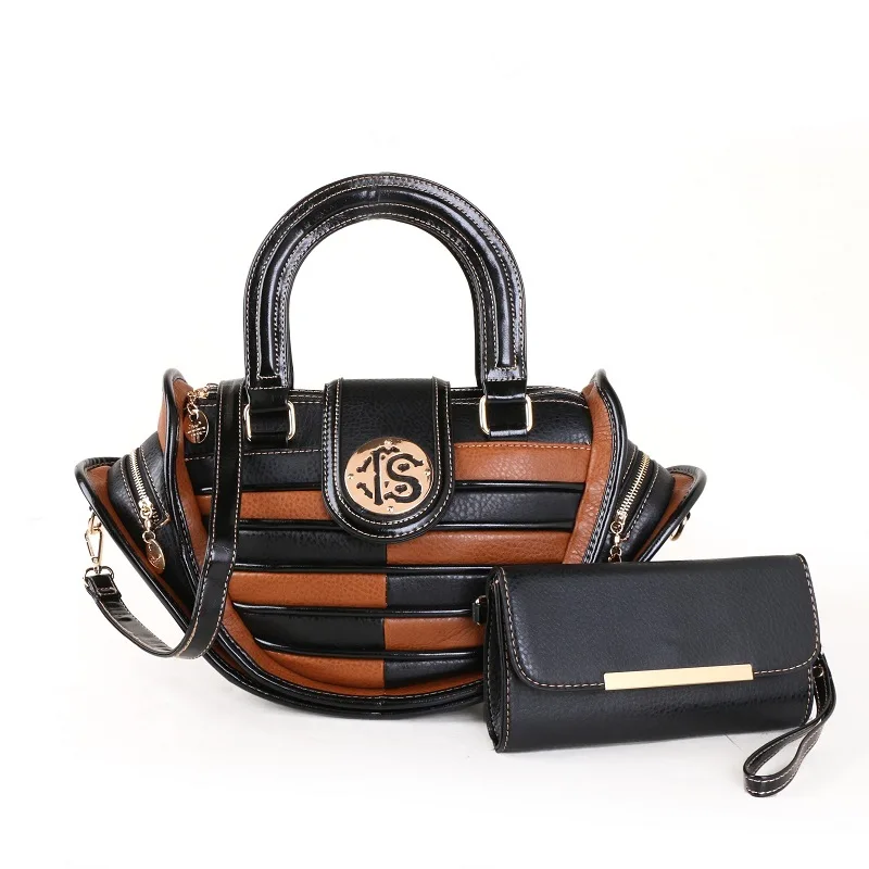

Designer Women'S Bag Splicing Leather Ladies Shoulder Crossbody Bag Handbags Purse Fashion Large Shopping Tote For Woman 2pcsSet