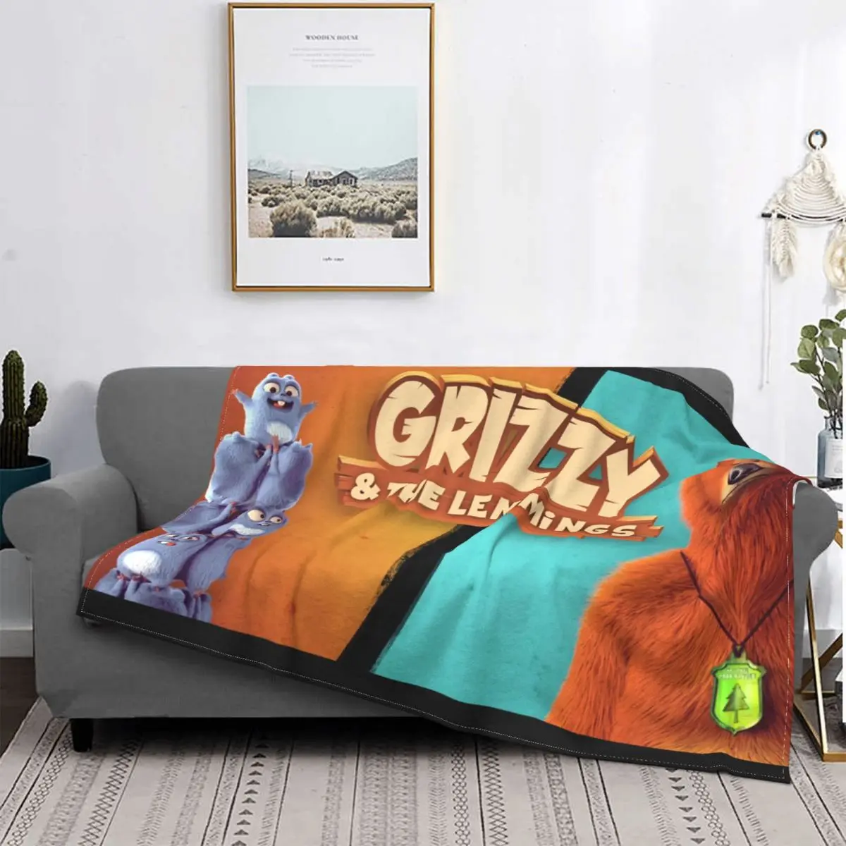 

Вязаное одеяло Grizzy And The lemtimes сезон 2, детское очень мягкое фланелевое одеяло для путешествий на самолете, коврик для кровати