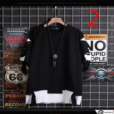 

Casual compassionate five-point sleeve Hong Kong style loose round neck student creative T-shirt