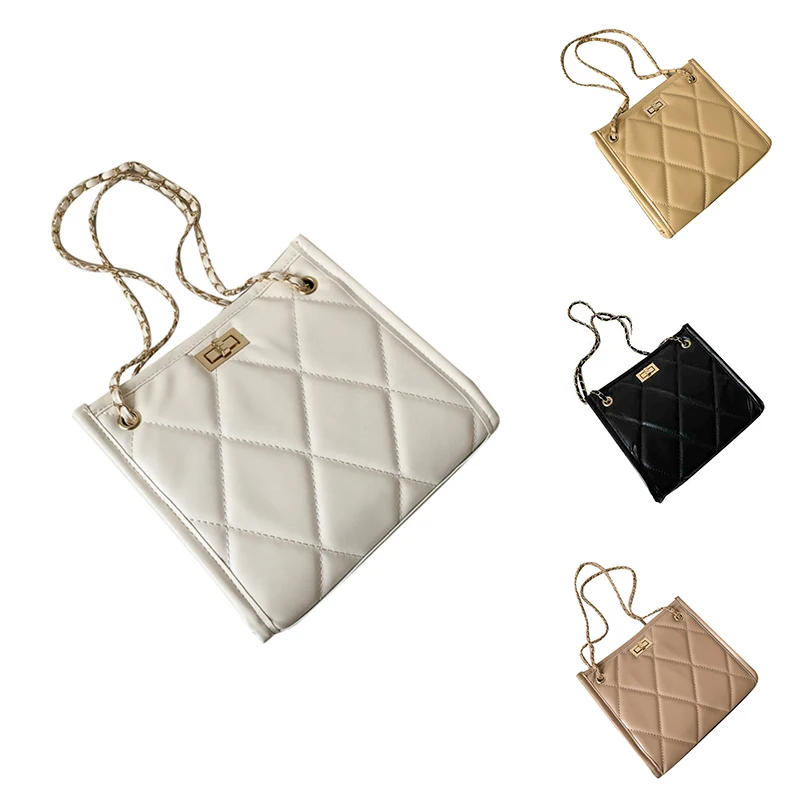 

Маленькая квадратная дамская сумочка на цепочке с ромбовидной сеткой, сумка-мессенджер через плечо, сумка-тоут