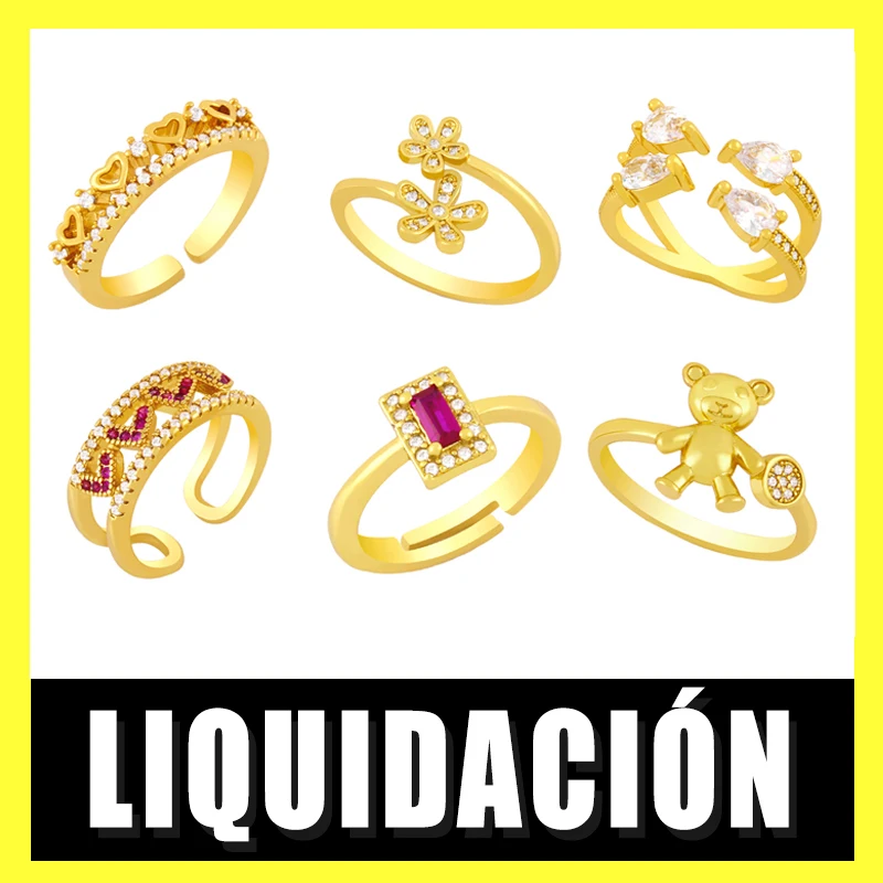 FLOLA прозрачные кольца/медные позолоченные кольца, кубический цирконий, Кристальные кольца, модные ювелирные изделия, оптовая продажа, Прямая поставка rigj08