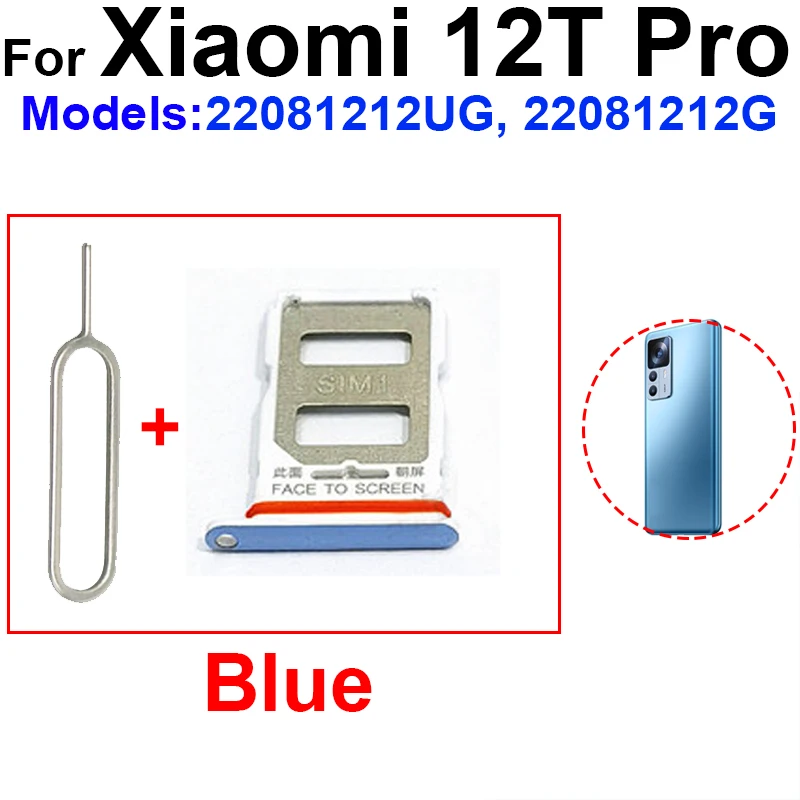 Фото Оригинальный держатель для SIM-карты для Xiaomi 12T 12T Pro, держатель лотка для SIM-карты, адаптер для чтения, запасные части для ремонта №3