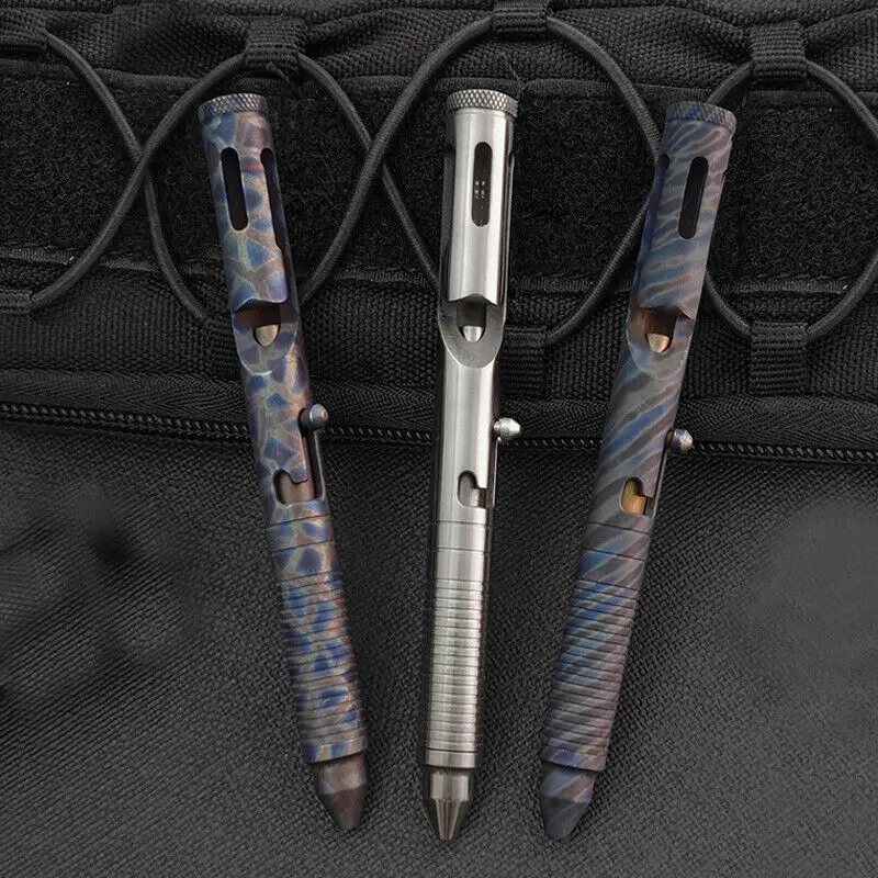 

Creative Tactical Pen EDC Solid TC4 Titanium Alloy Bolt Action Pocket Ball Pen