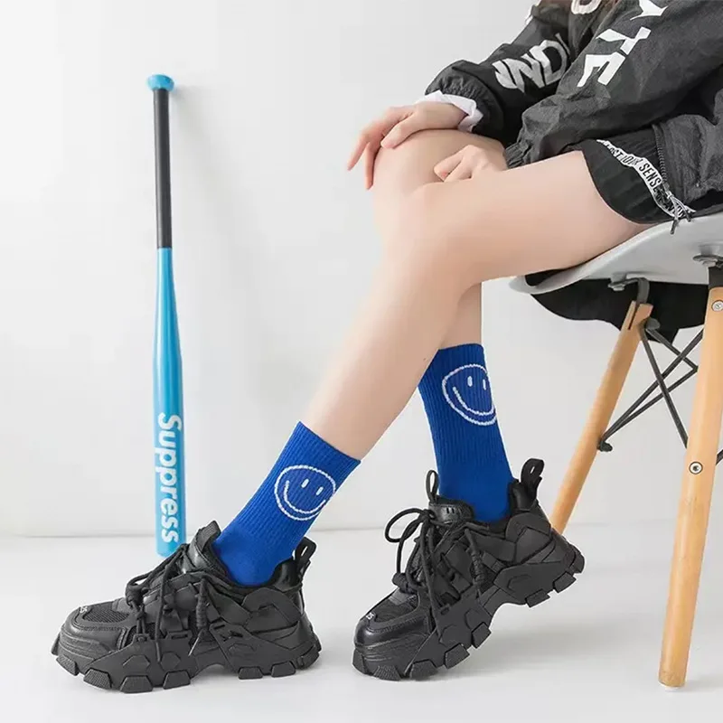 Klein blue socks ins tide brand socks cotton long tube Harajuku socks women's autumn and winter couples wear mid-tube men's sock