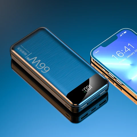 20000 мАч Power Bank PD 66 Вт Портативное зарядное устройство с быстрой зарядкой Powerbank для iPhone 16 Samsung Huawei Xiaomi Внешняя запасная батарея