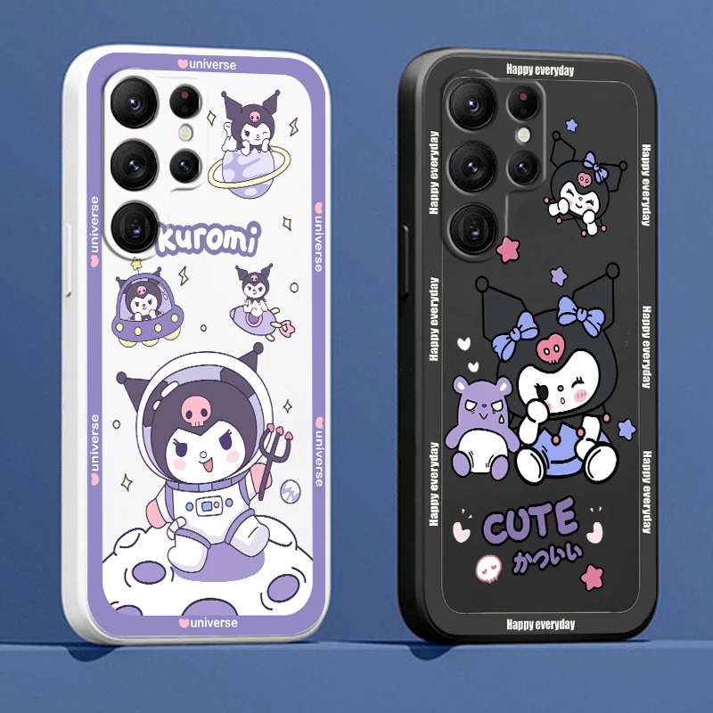 

Liquid Rope Cover Cartoon Cute Kulomi Sanrio Phone Case For Samsung Galaxy S23 S22 S21 S20 FE S10 Plus Lite Ultra 5G Funda