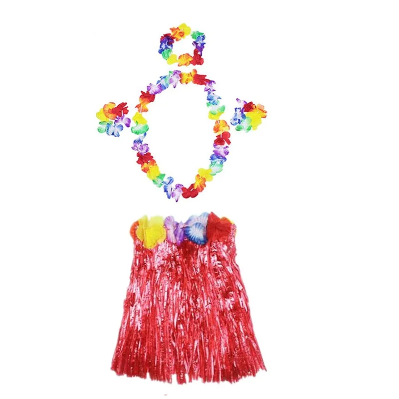 

Luau надпись "Алоха Гавайи" ожерелье юбка Корона и браслет красный