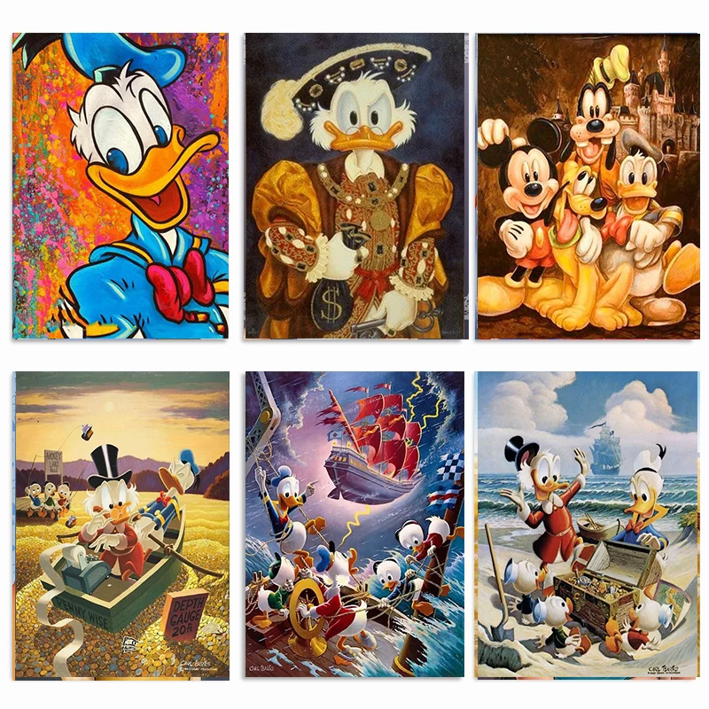 

Disney Donald Duck Cartoon Diy Diamond Painting Cross Embroidery Mosaic Living Room Wall Decoration Children Christmas Gift Dj07