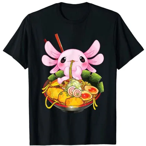

Ramen Axolotl Kawaii Anime Japanese Food Gift Girls Teens T-Shirt