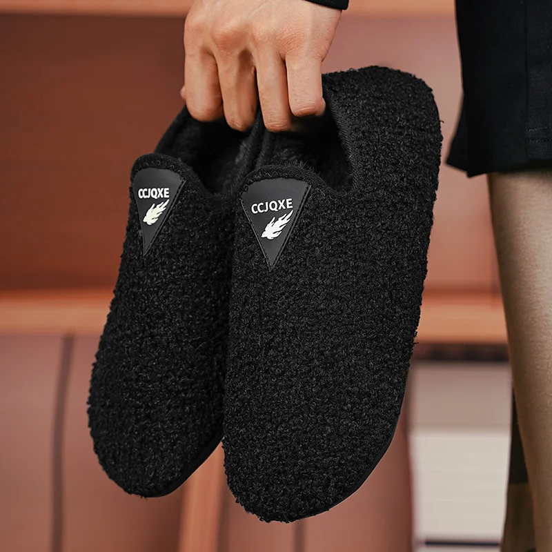 New Mens Winter Slippers Comfortable Plush Shoe High Quality Women Disigner Cotton Slipper Non Slip Light Weight Indoor Footwear