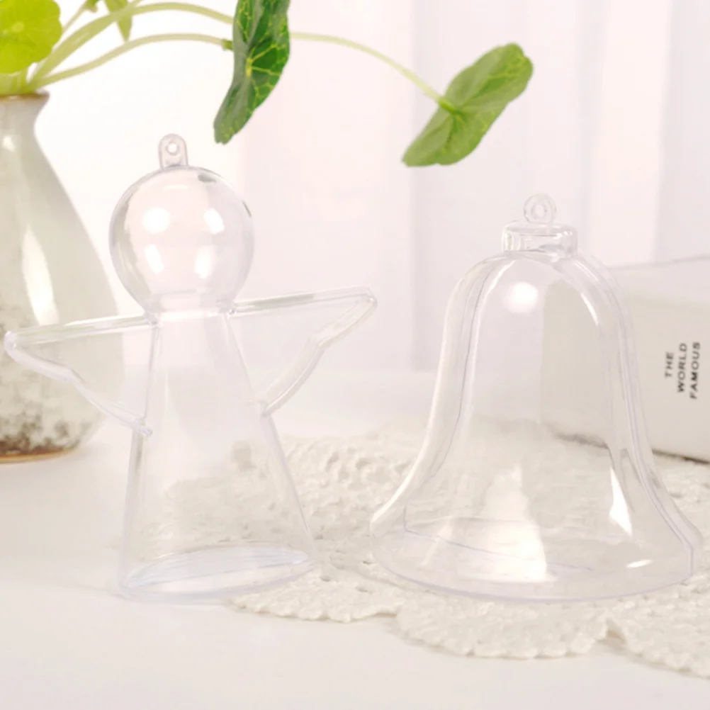 

5Pcs Christmas Candy Box Clear Ornaments Balls Christmas Sphere Bell Shape Ornaments Fillable Fillable Bell