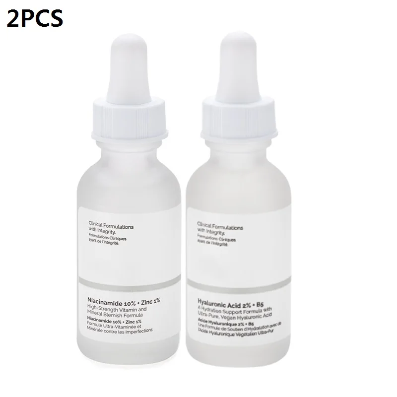 

2PCS 2% Hyaluronic Acid + B5 Niacinamide 10% + Zinc 1% Blemish Formula Oil Control Whitening Moisturizing Serum 30ml