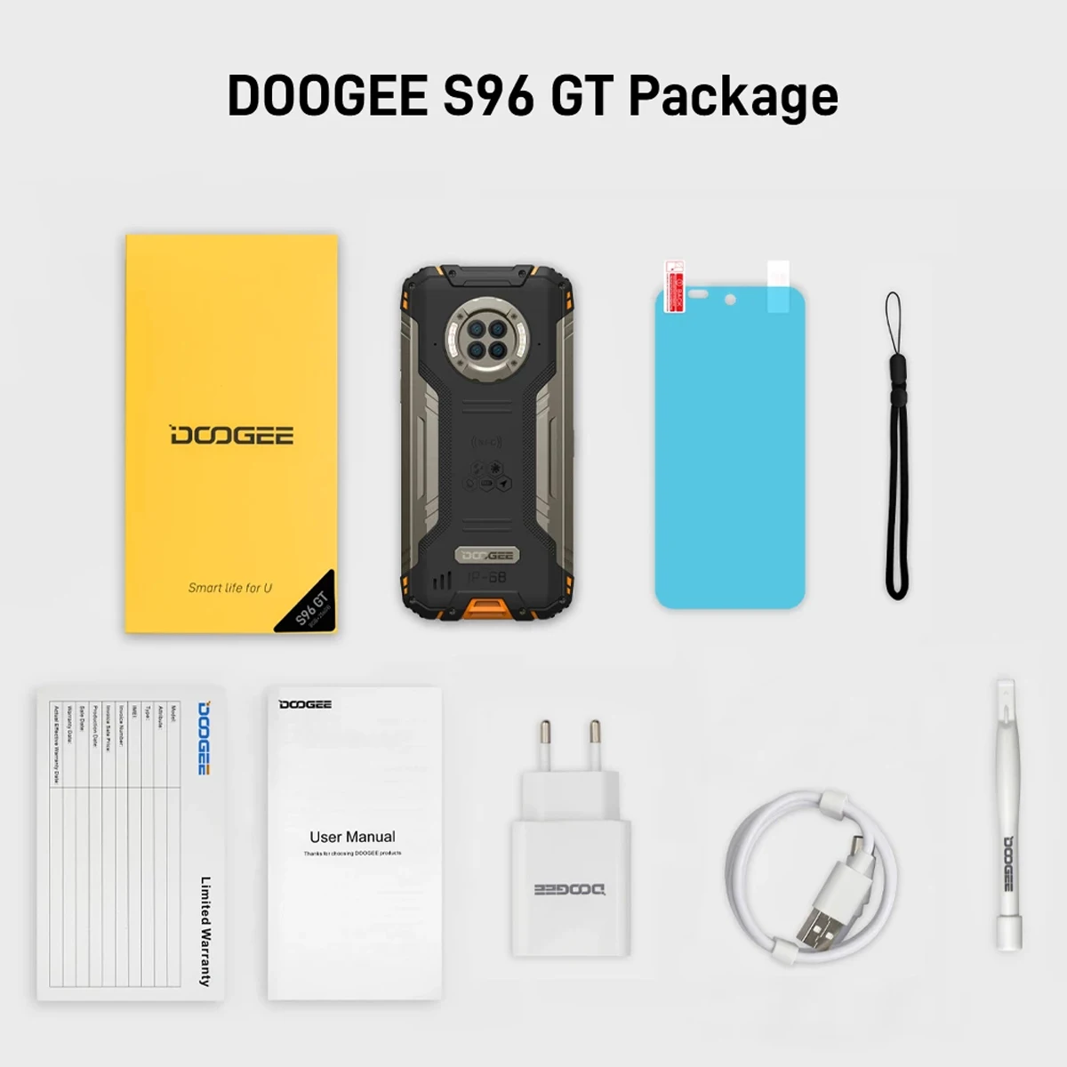 DOOGEE S96 GT IP68 Rugged Cellphone Octa Core Helio G95 Mobile Phone 6.22