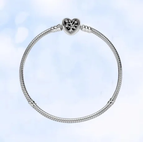 Стерлингового серебра 925 пробы дерево сердце застежка браслет-цепочка в виде