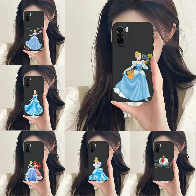 

Princess Cinderella Phone Case Funda For Redmi K40 11Pro Note 11 10 9 9A 8 7 Pro 10T 9S 8T K40pro Plus Silicone Luxury Cover