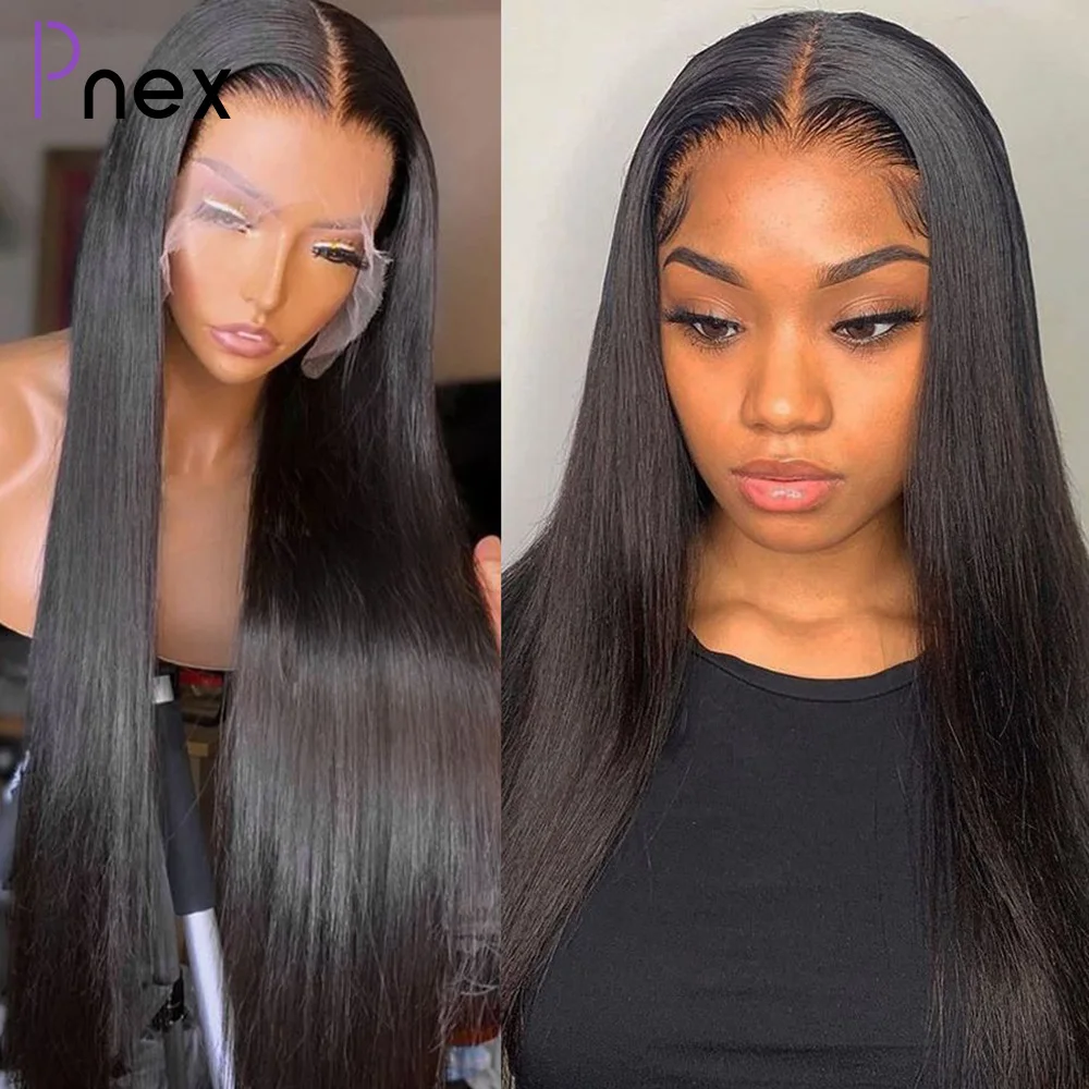 Straight Lace Frontal Wig 32 34 Transparent 13x4 Front Human Hair Wigs Pre Plucked Bone Straight  Lace Closure Human Hair Wigs