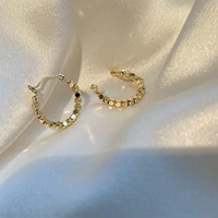 minar vintage gold color metal ball hoop earrings minimalist hollow beaded statement earrings for women fashion jewelry 2021