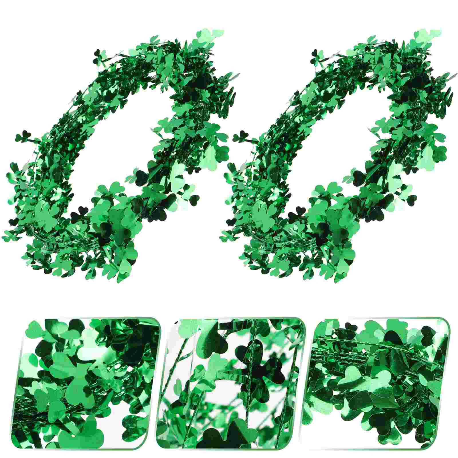 

St Day Shamrock Party Patrick S Hanging Wreath Garland Decorationsshamrocks Wire Patricks Door Decoration Favor Ornament Paddy