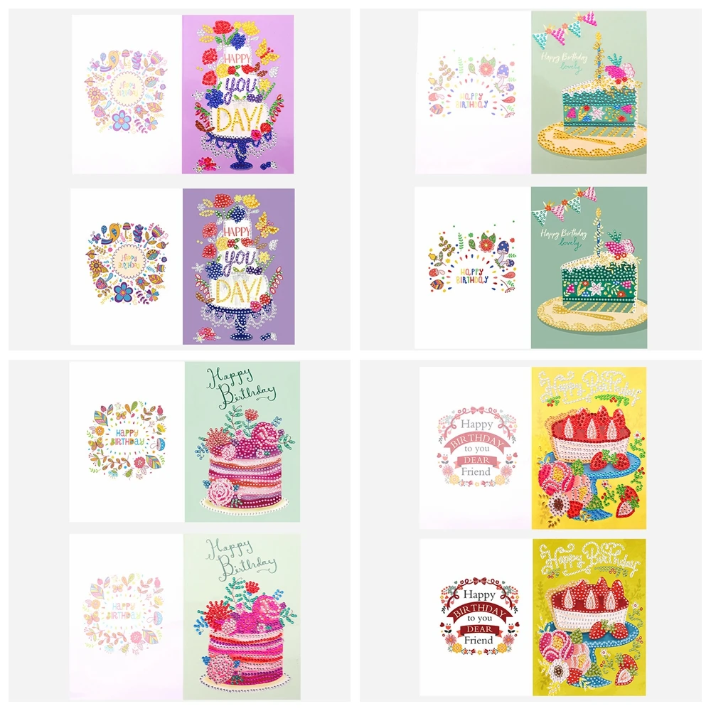 

Алмазная картина «сделай сам», поздравительные открытки 5D Мультяшные открытки, Детская Праздничная вышивка, поздравительные открытки ручн...