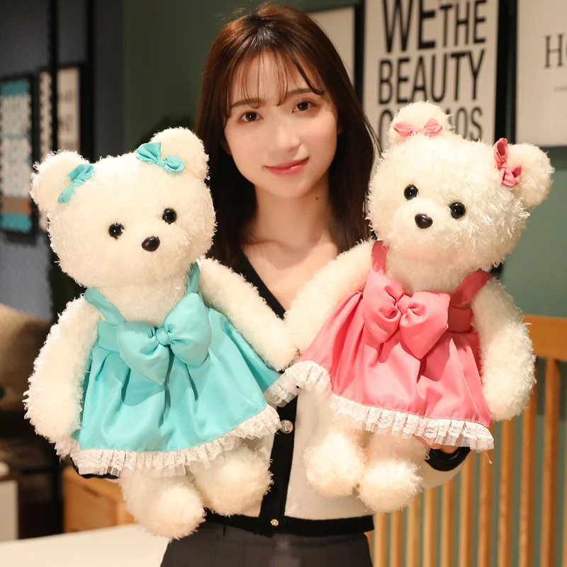 

Kawaii Couple Bear Plush Toy Stuffed Teddy Bear with Skirt Doll Pillow Baby Child Present Valentine's Gift for Girlfriend