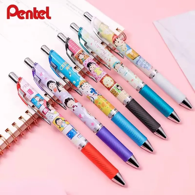 Japan Pentel BLN75 Gel Pen Cute Anime Limited Edition Quick Dry Black 0.5mm Press Neutral Pen Cute Stationery School Supplies