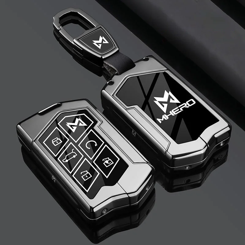 Фото Чехол для автомобильного ключа из цинкового сплава для MHERO I M-HERO Mengshi 917 2023-2025: защитный корпус, брелок-держатель, аксессуар для пульта ДУ №5