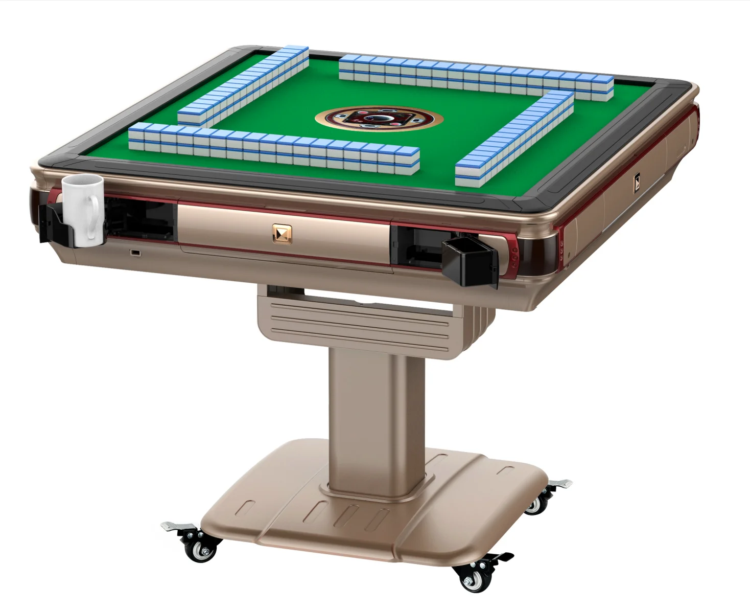 

Fashionable modern metal mahjong table set home automatic folding mahjong table