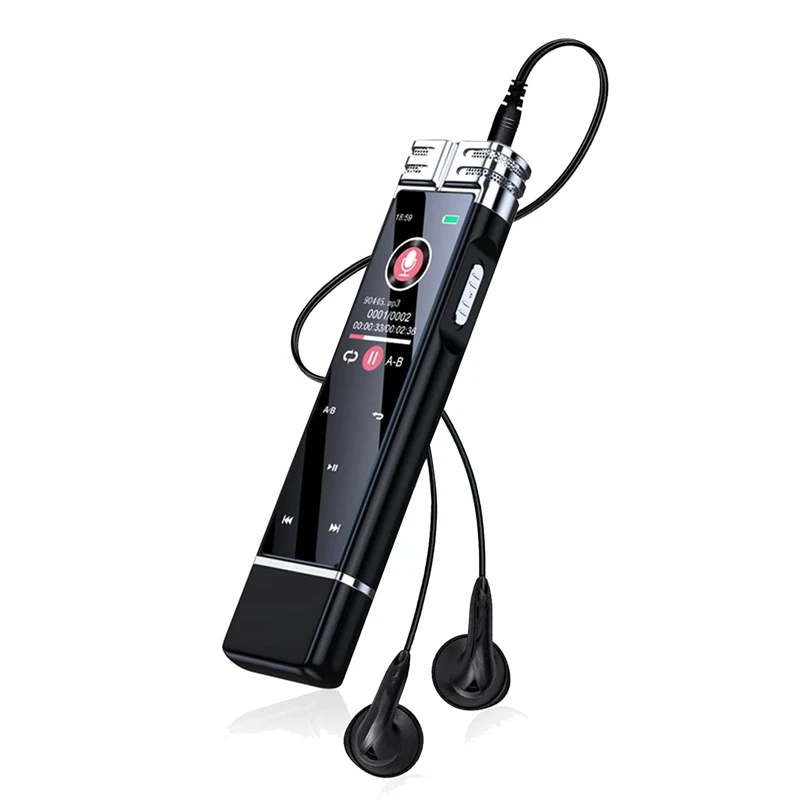 

Digital Voice Recorder, 64GB Touch Screen Voice Recorder With Playback, Dual Microphones For Lecture Meeting Interviews