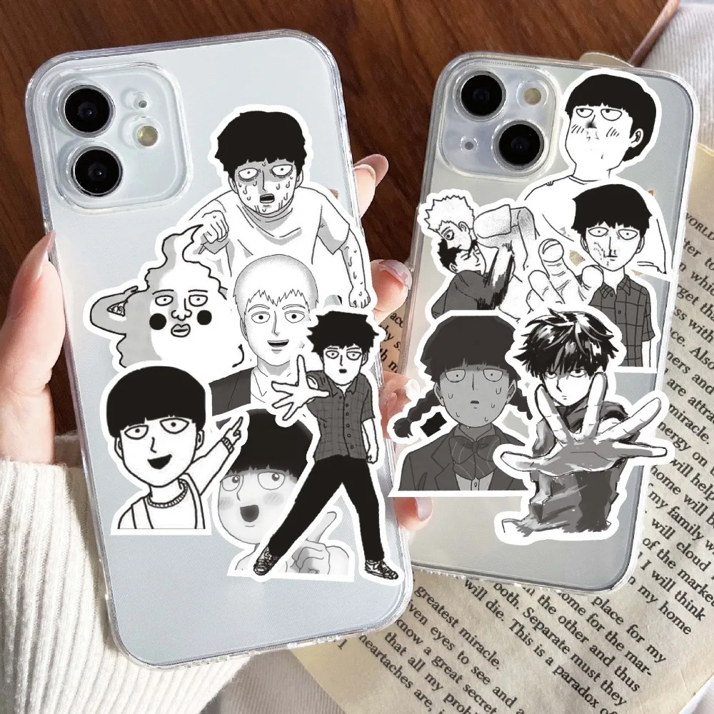 

10/70Pcs Mob Psycho 100 Black and White Decoration Ledger Stickers Mobu Saiko Hyaku Decals Skateboard Fridge Laptop Suitcase
