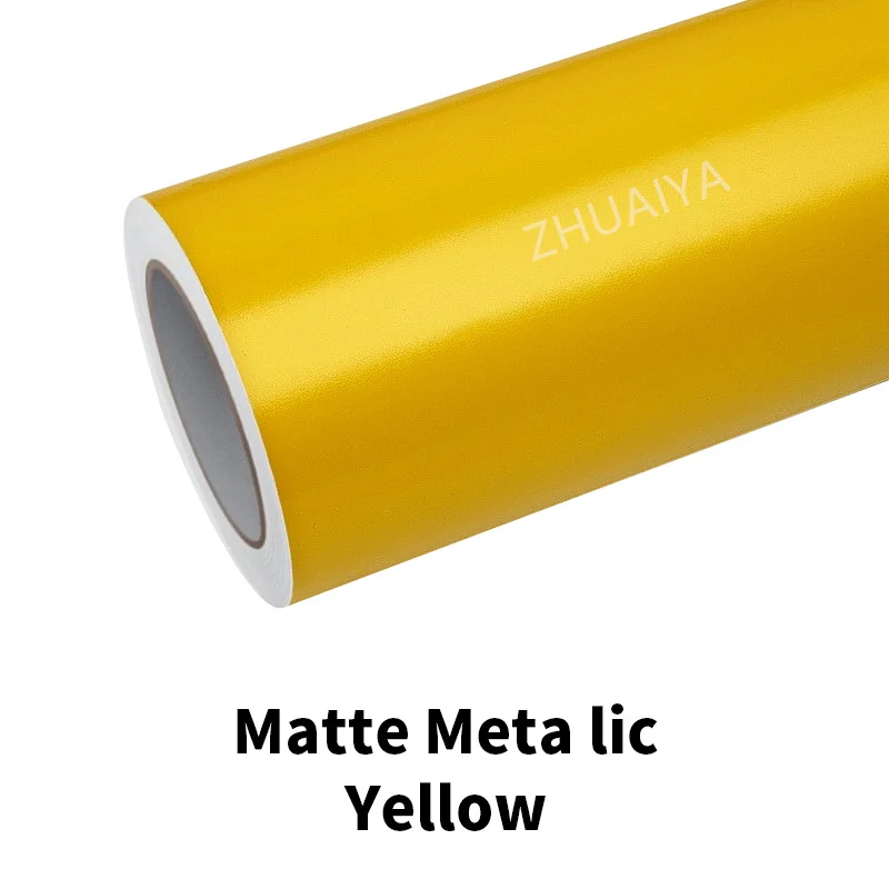 

Матовая желтая виниловая пленка ZHUAIYA с металлическим покрытием, обмотка, пин-пленка, яркая 152*18 м, качественное покрытие для автомобиля