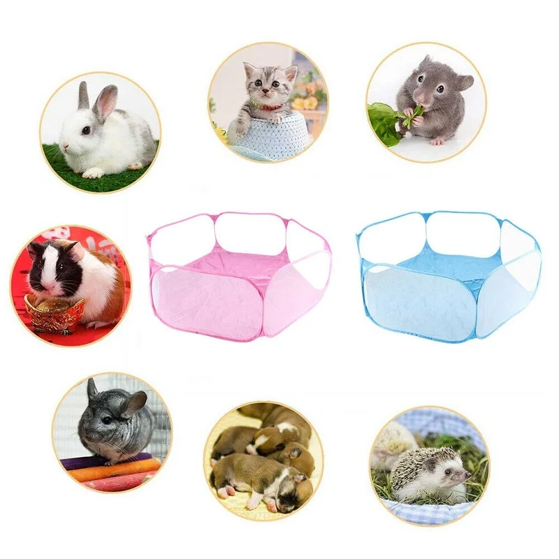 

Small Animal Fence for Guinea Pig Rabbit Portable Folding Cage Hamster Hedgehog Breathable Yard Fence for Small Pet Tunnel House