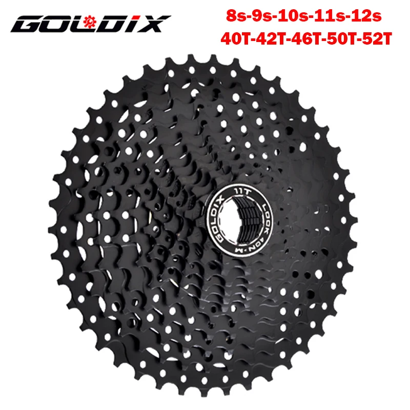

GOLDIX MTB Bike Freewheel8/9/10/11/12Speed 40/42/46/50/50TBlack Bike Freewheel Bike Sprocket for Shimano/SRAM 10 speed cassette
